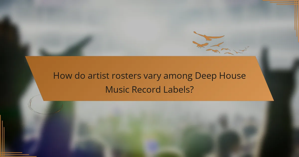 How do artist rosters vary among Deep House Music Record Labels?