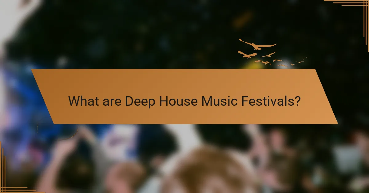 What are Deep House Music Festivals?