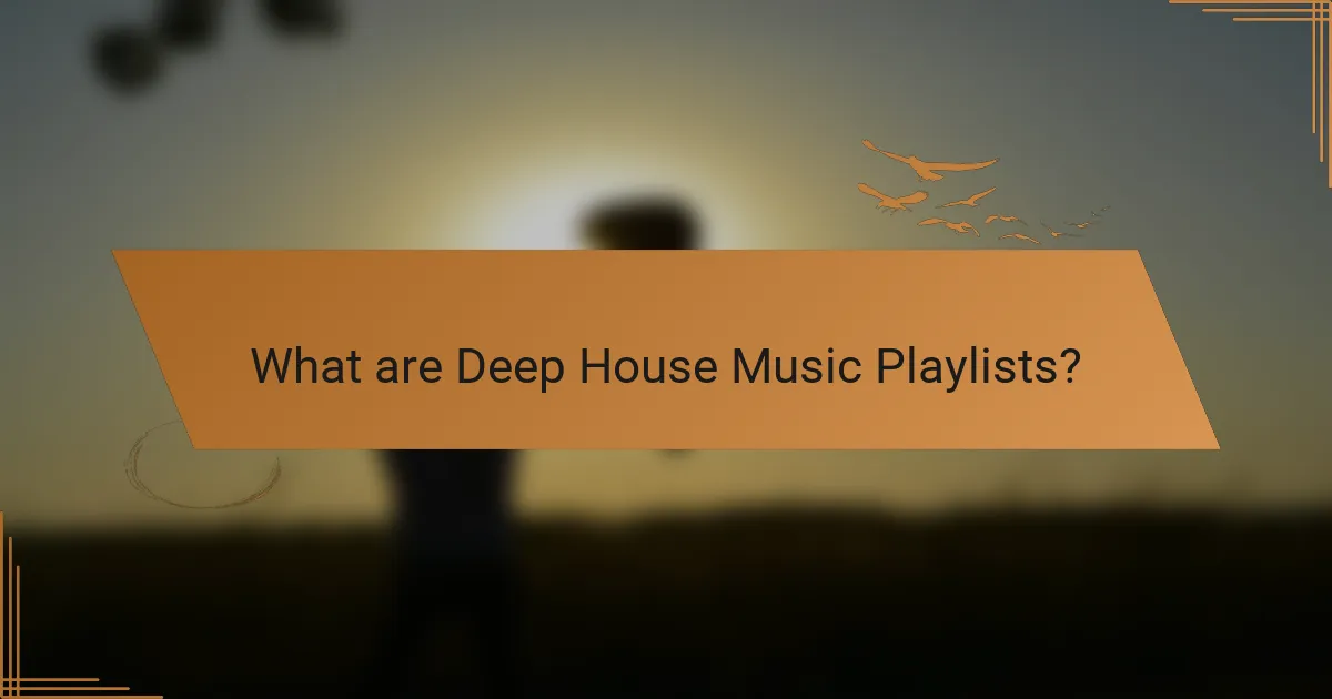 What are Deep House Music Playlists?