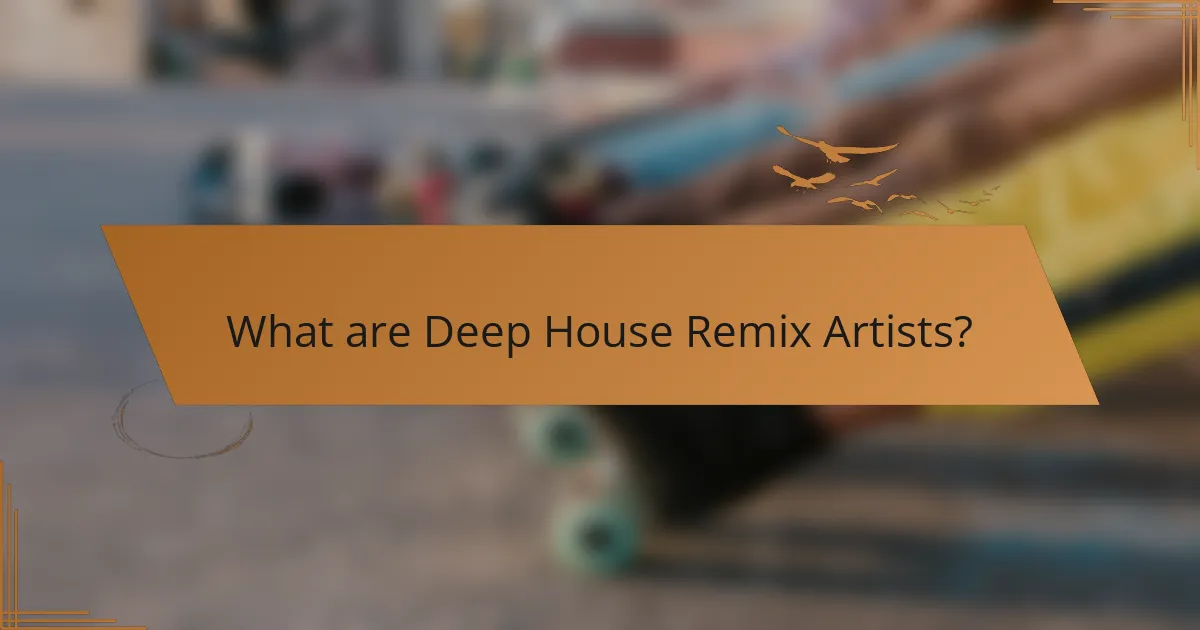 What are Deep House Remix Artists?