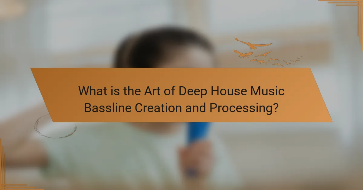 What is the Art of Deep House Music Bassline Creation and Processing?